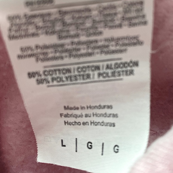 Gildan Pink Oversized “SORRY I CANT” Hoodie: Size L - Picture 3 of 3